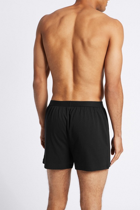 Marks & Spencer, Set de boxeri din bumbac - 5 perechi, Negru