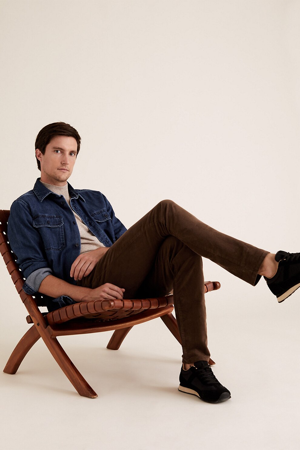 Marks & Spencer, Pantaloni conici din reiat, Maro