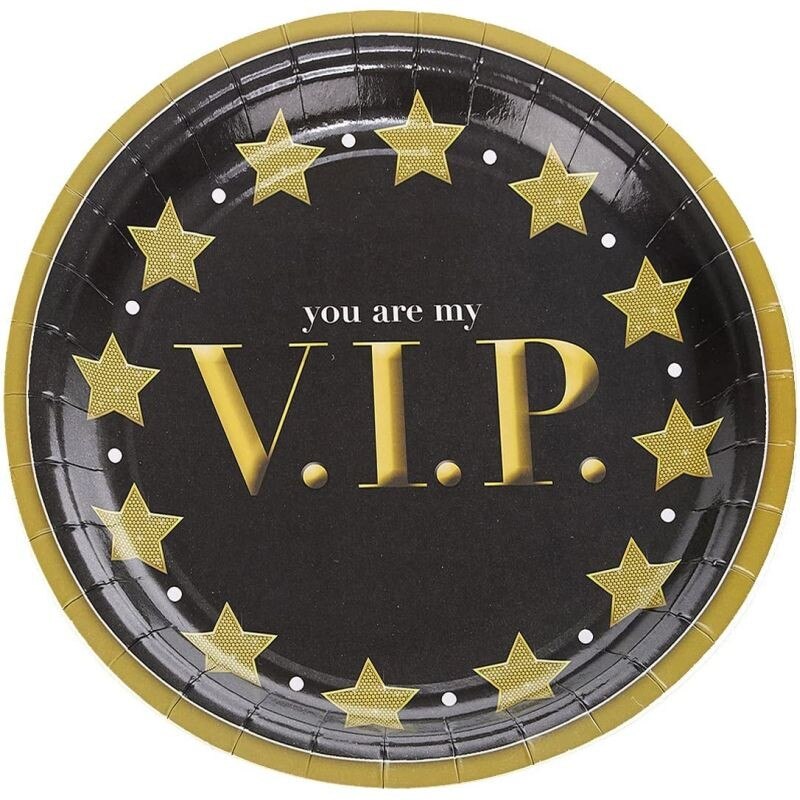 Set 8 farfurii VIP party, ProCart, diametru 23 cm, carton, accesorii petrecere