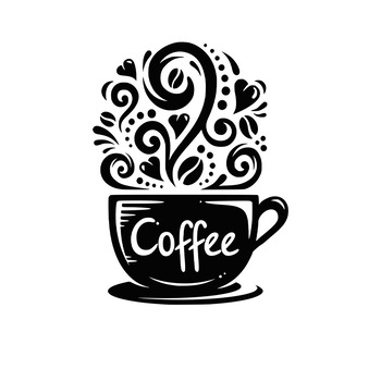 Sticker Autocolant Decorativ Perete Cafea, 47×35 cm, Negru, Oracal Sticker Autocolant Decorativ Perete Cafea, 47×35 cm, Negru, Oracal