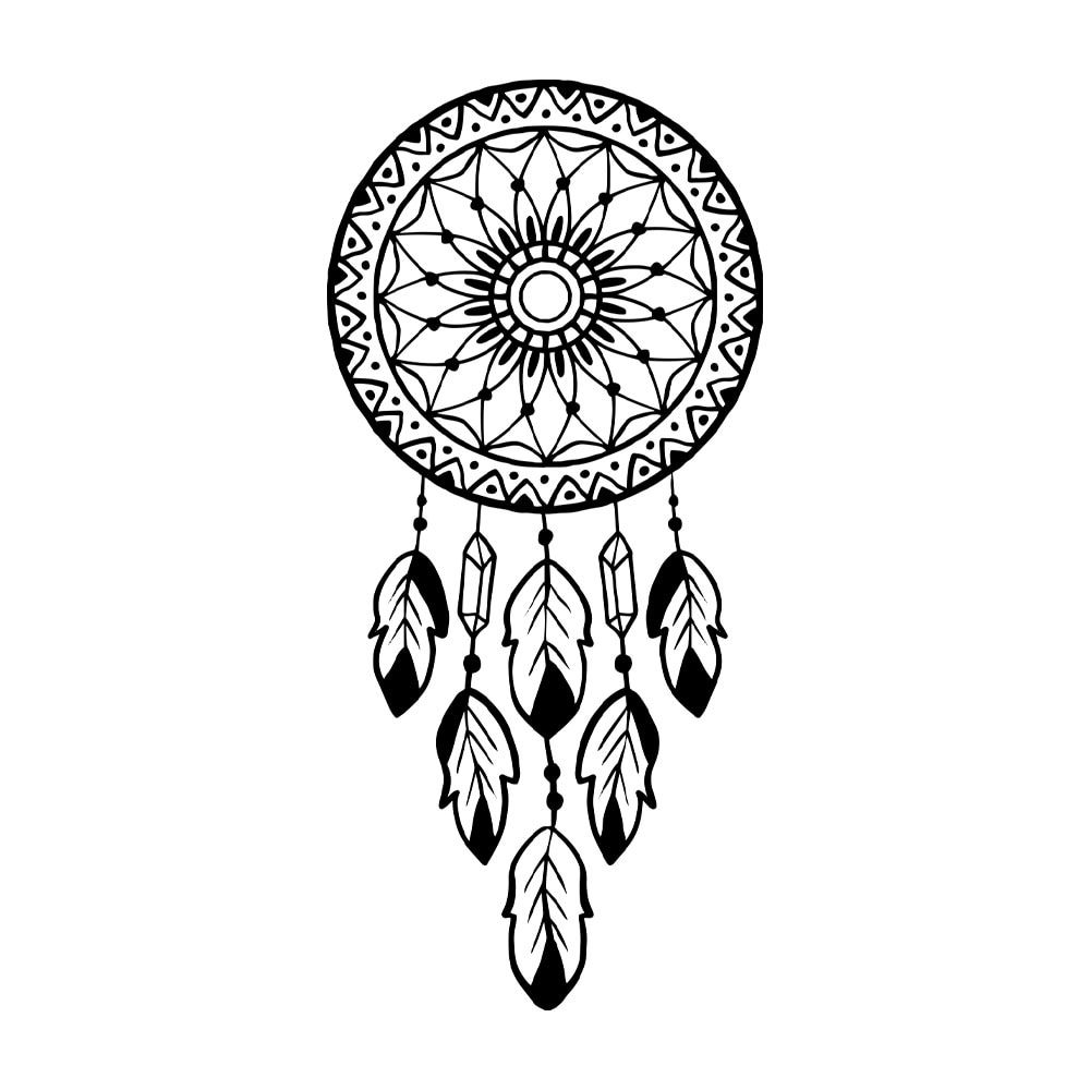 Sticker Autocolant Decorativ Perete Dreamcatcher, 47×22 cm, Negru, Oracal