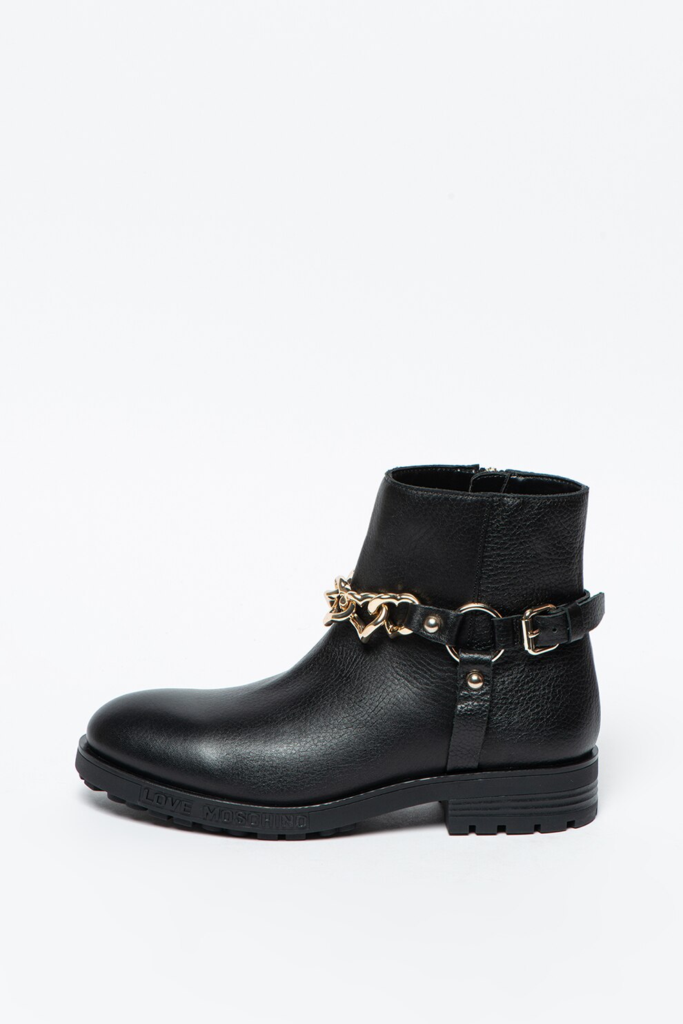 Love Moschino, Ghete de piele cu detalii lant