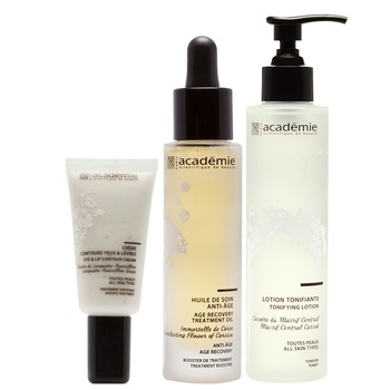 Pachet Promo Academie Aromatherapie pentru ten matur :Ulei tratament anti-age 30 ml,Lotiune tonica pentru toate tipurile de ten 200 ml,Crema pentru ochi 15 ml Pachet Promo Academie Aromatherapie pentru ten matur :Ulei tratament anti-age 30 ml,Lotiune tonica pentru toate tipurile de ten 200 ml,Crema pentru ochi 15 ml