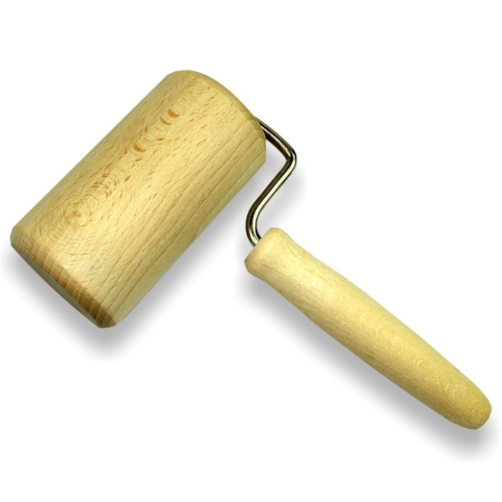 Sucitor pentru intins aluat, tip rola, lemn, bej, 18 x 6 cm