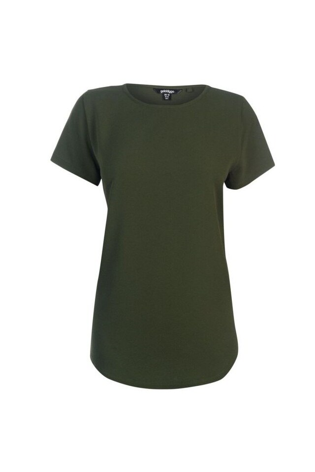 Tricou elegant Golddigga Crimped, Verde, M