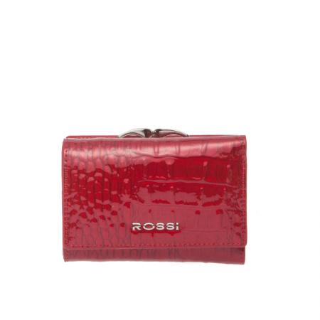 Portofel Rossi, RSC0019, Rosu croco, Piele naturala