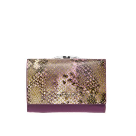 Portofel Rossi, RSC0023, Violet piton, Piele naturala