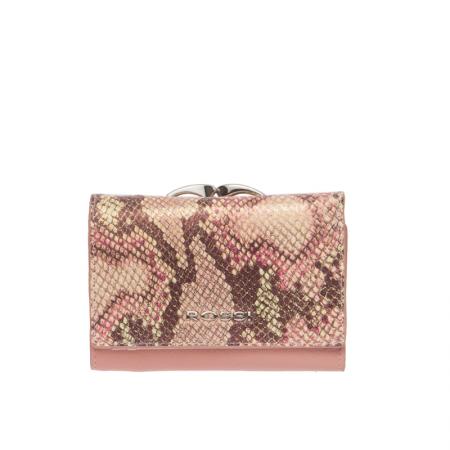 Portofel Rossi, RSC0024, Roz piton, Piele naturala