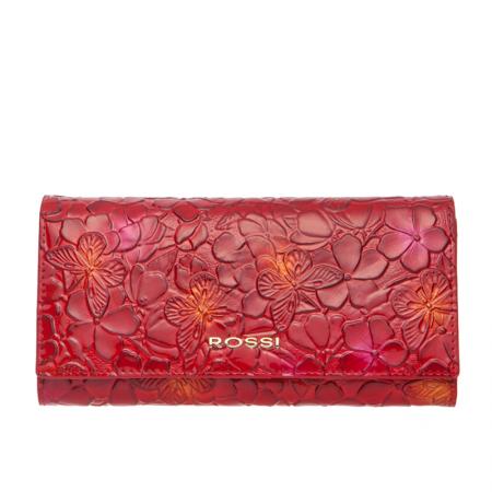 Portofel Rossi, RSC0120, Rosu, Piele naturala