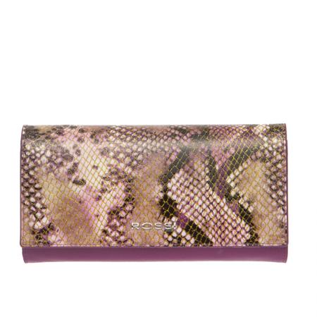 Portofel Rossi, RSC0223, Violet piton, Piele naturala