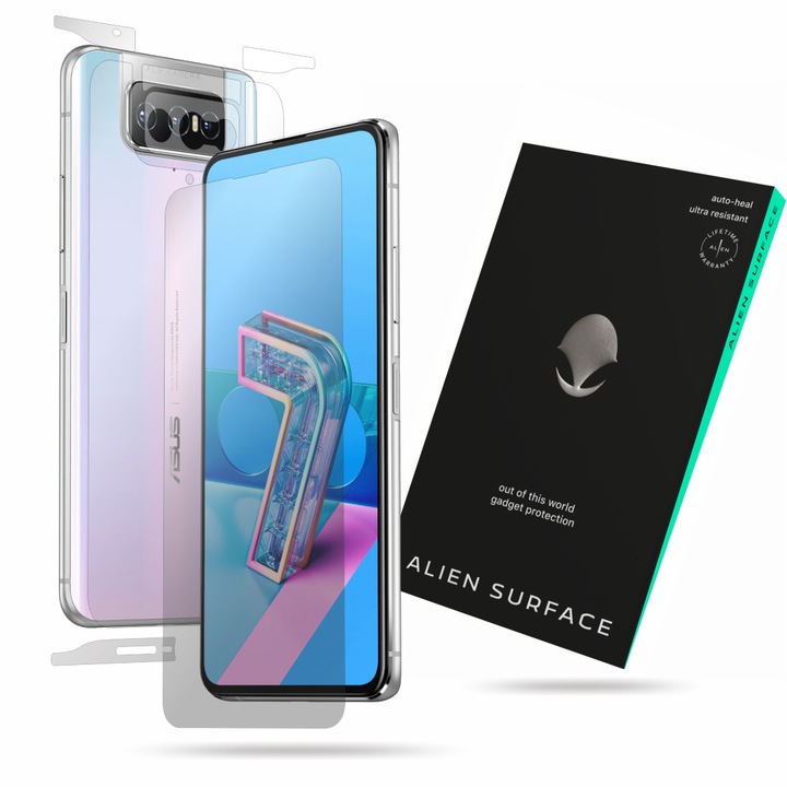Alien Surface Fólia, Asus Zenfone 7 Pro ZS671KS, képernyővédő fólia, hátlap, oldalak