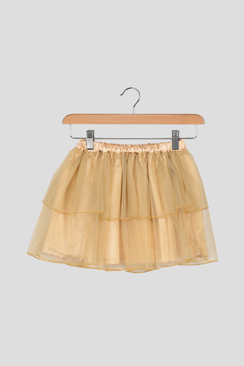 Agatha Ruiz de la Prada, Fusta stratificata din tul, cu aspect stralucitor, Auriu