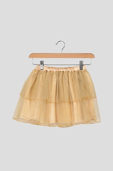 Agatha Ruiz de la Prada, Fusta stratificata din tul, cu aspect stralucitor, Auriu Agatha Ruiz de la Prada, Fusta stratificata din tul, cu aspect stralucitor, Auriu