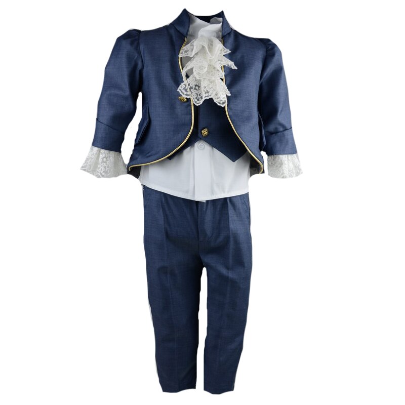 Costum elegant 6 piese pentru baieti NN 01-COS, Bleumarin, 3-6 luni