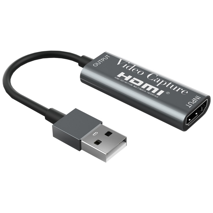 Cablu de captura video de la USB la HDMI 1080p HD, pentru jocuri sau live broadcast - Phuture®