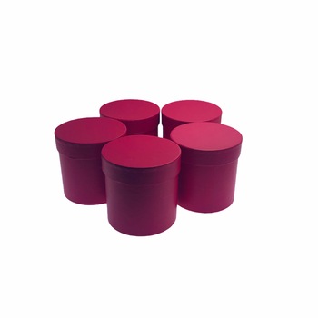 Set Atelier 5 cutii decorative cu capac pentru aranjamente si cadouri, Carton, 12 cm, Roz Aprins Set Atelier 5 cutii decorative cu capac pentru aranjamente si cadouri, Carton, 12 cm, Roz Aprins