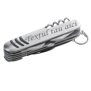 Briceag multifunctional din inox si metal cu 11 functii, gravat cu textul tau, Dalimag, 90 x 25 x 18 mm Briceag multifunctional din inox si metal cu 11 functii, gravat cu textul tau, Dalimag, 90 x 25 x 18 mm