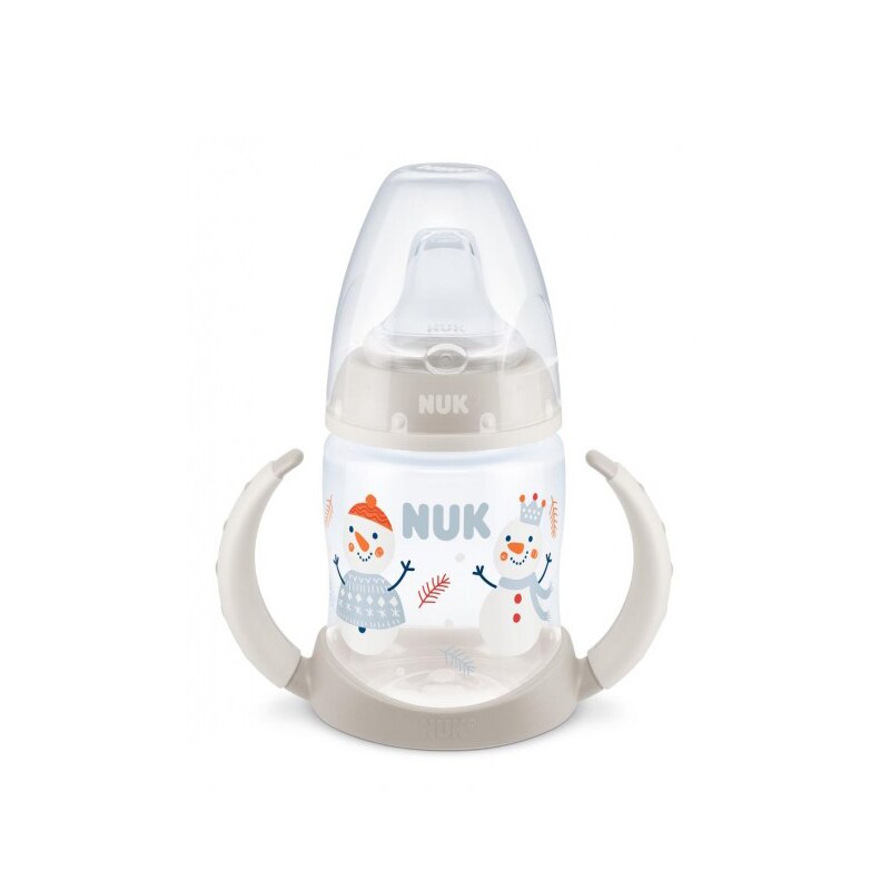 Biberon cu cioc si manere 150 ml 6-18 luni Nuk First Choice 215293AL, Alb