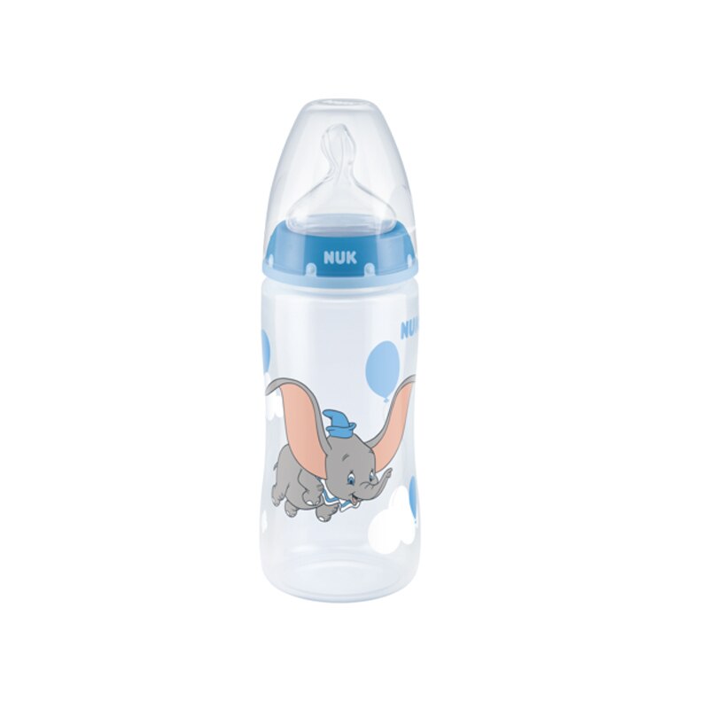 Biberon cu tetina din silicon 300 ml Nuk First Choice+ 741935, Albastru 6-18 luni