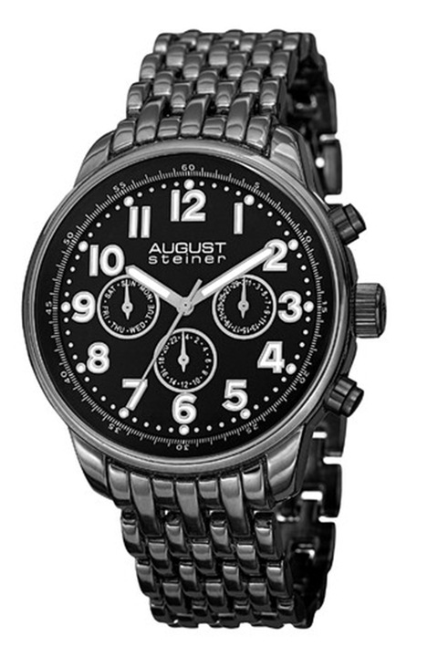 Мъжки часовник August Steiner AS8147BK CHSV-AS-8147BK, Черен, Черен