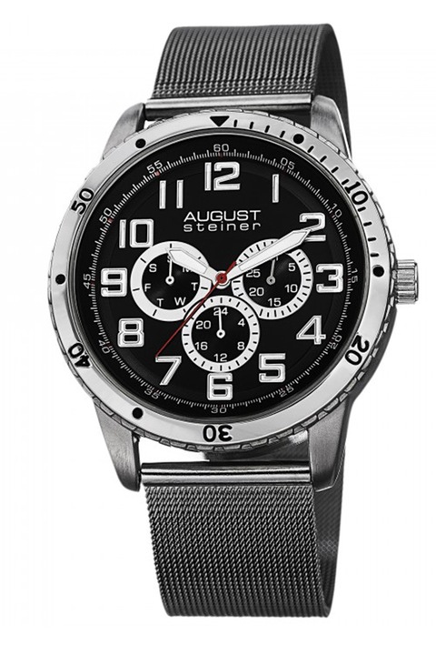 Мъжки часовник August Steiner AS8115 CHSV-AS-8115, Тъмносив, Сребрист