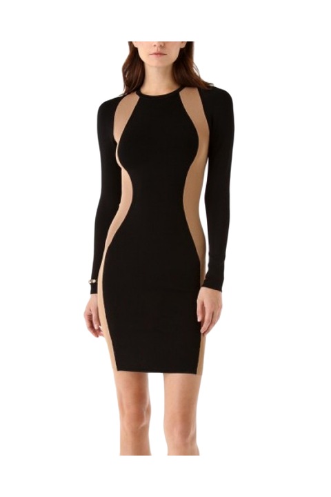 Рокля Eviza, По тялото, Черно и бежово