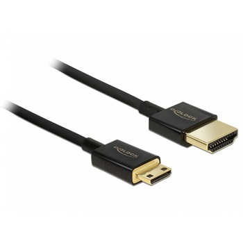 Cablu HDMI la mini HDMI-C T-T 3D 4K 3m Activ Slim Premium, Delock 84779 Cablu HDMI la mini HDMI-C T-T 3D 4K 3m Activ Slim Premium, Delock 84779