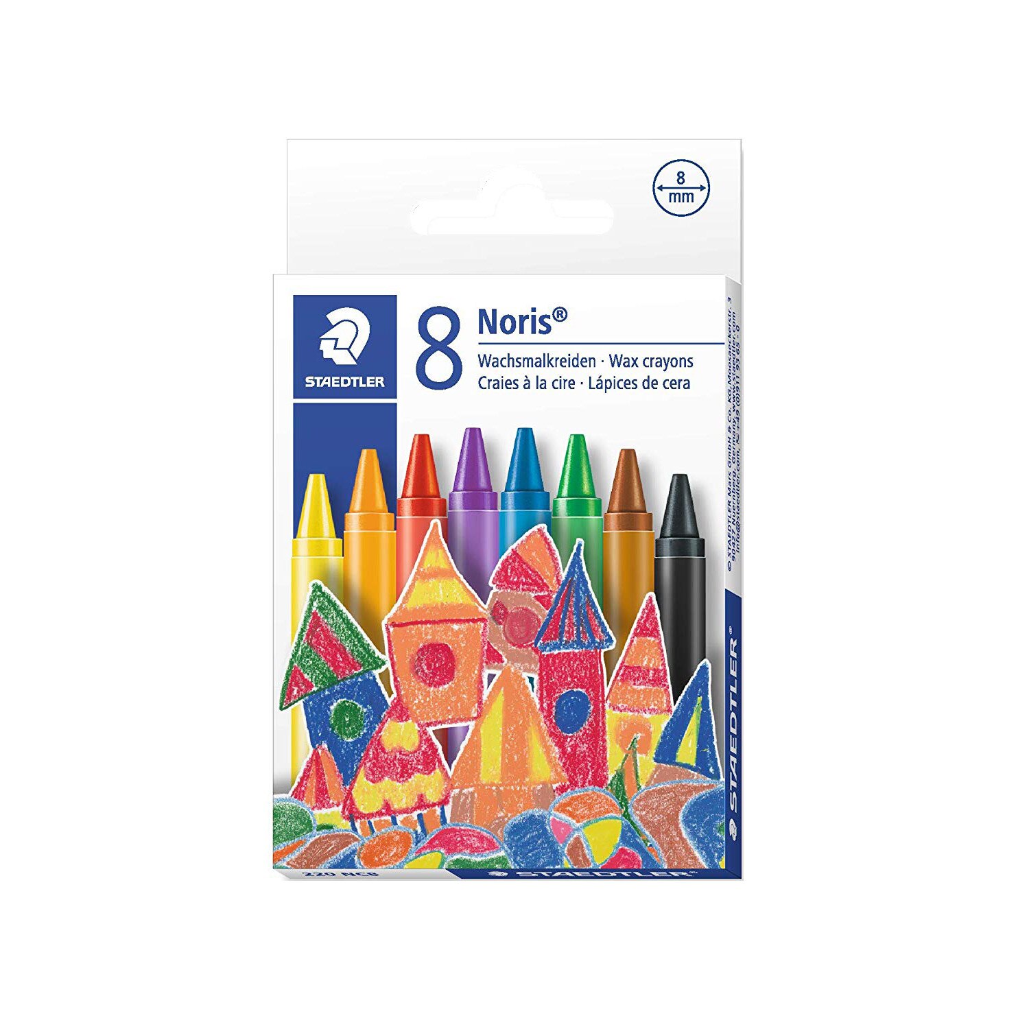 Creioane colorate cerate 8 culori / set Staedtler ST220NC8