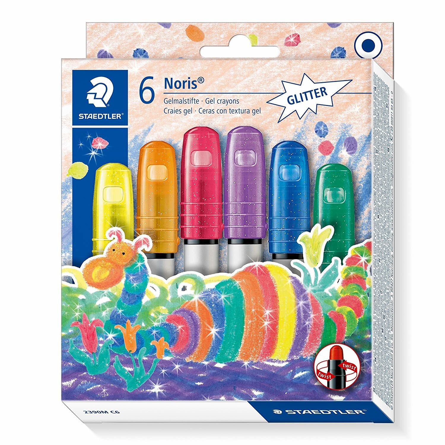 Creioane colorate cu gel si sclipici Staedtler 6 culori / set STH-2390M
