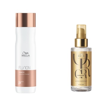 Pachet promo Wella Professionals: Sampon de par Care Fusion, 250 ml + Ulei de par Wella Professionals Oil Reflecions Luminous Smoothening, 100 ml Pachet promo Wella Professionals: Sampon de par Care Fusion, 250 ml + Ulei de par Wella Professionals Oil Reflecions Luminous Smoothening, 100 ml