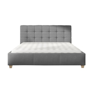 Pat tapitat Silver gri, MobAmbient, cu tablie inalta, somiera metalica rabatabila, lada de depozitare, pentru saltea 160 x 200 cm Pat tapitat Silver gri, MobAmbient, cu tablie inalta, somiera metalica rabatabila, lada de depozitare, pentru saltea 160 x 200 cm