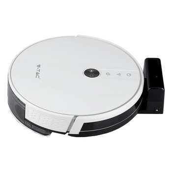 Robot de aspirare V-TAC 8649, Consum 17.05 Kw, functie de aspirare si mop, 600ml, 14.4V, Li-ion, 2500 mAh, White Robot de aspirare V-TAC 8649, Consum 17.05 Kw, functie de aspirare si mop, 600ml, 14.4V, Li-ion, 2500 mAh, White