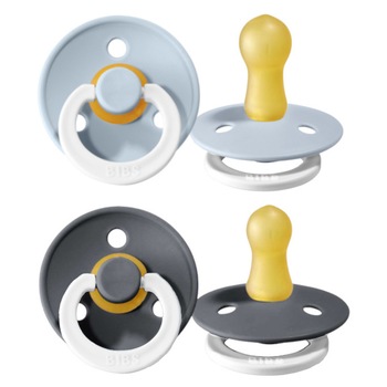 Pachet 2 Suzete BIBS Colour Iron Night / Baby Blue Night 6-18 luni Pachet 2 Suzete BIBS Colour Iron Night / Baby Blue Night 6-18 luni