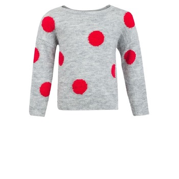 Pulover tricotat Minoti, gri cu buline, Gri Pulover tricotat Minoti, gri cu buline, Gri