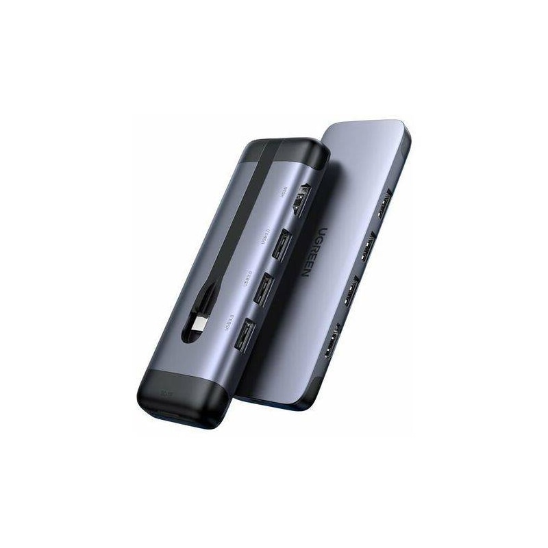 Hub 5in1 UGREEN CM287, USB-C to HDMI, 2x USB, 3.0, USB-C PD 3.0, SD/TF, RJ45