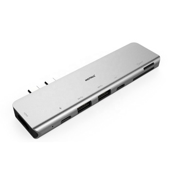 Hub adaptor Motrix® USB Type-C la 1xHDMI, 2xUSB3.0, 1x Type-C, 1xPower Delivery, 1xMicroSD Card Reader, 1xSD Card Reader pentru MacBook Hub adaptor Motrix® USB Type-C la 1xHDMI, 2xUSB3.0, 1x Type-C, 1xPower Delivery, 1xMicroSD Card Reader, 1xSD Card Reader pentru MacBook