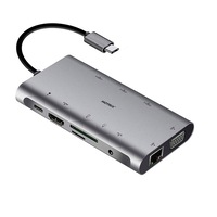 hub adaptor motrix usb type-c la 3xusb30 1xvga 1xgigabit ethernet rj45 1xaudio jack 1xsd card reader 1xtf card reader 1xhdmi 1xpower delivery port imagen 21_0_
0