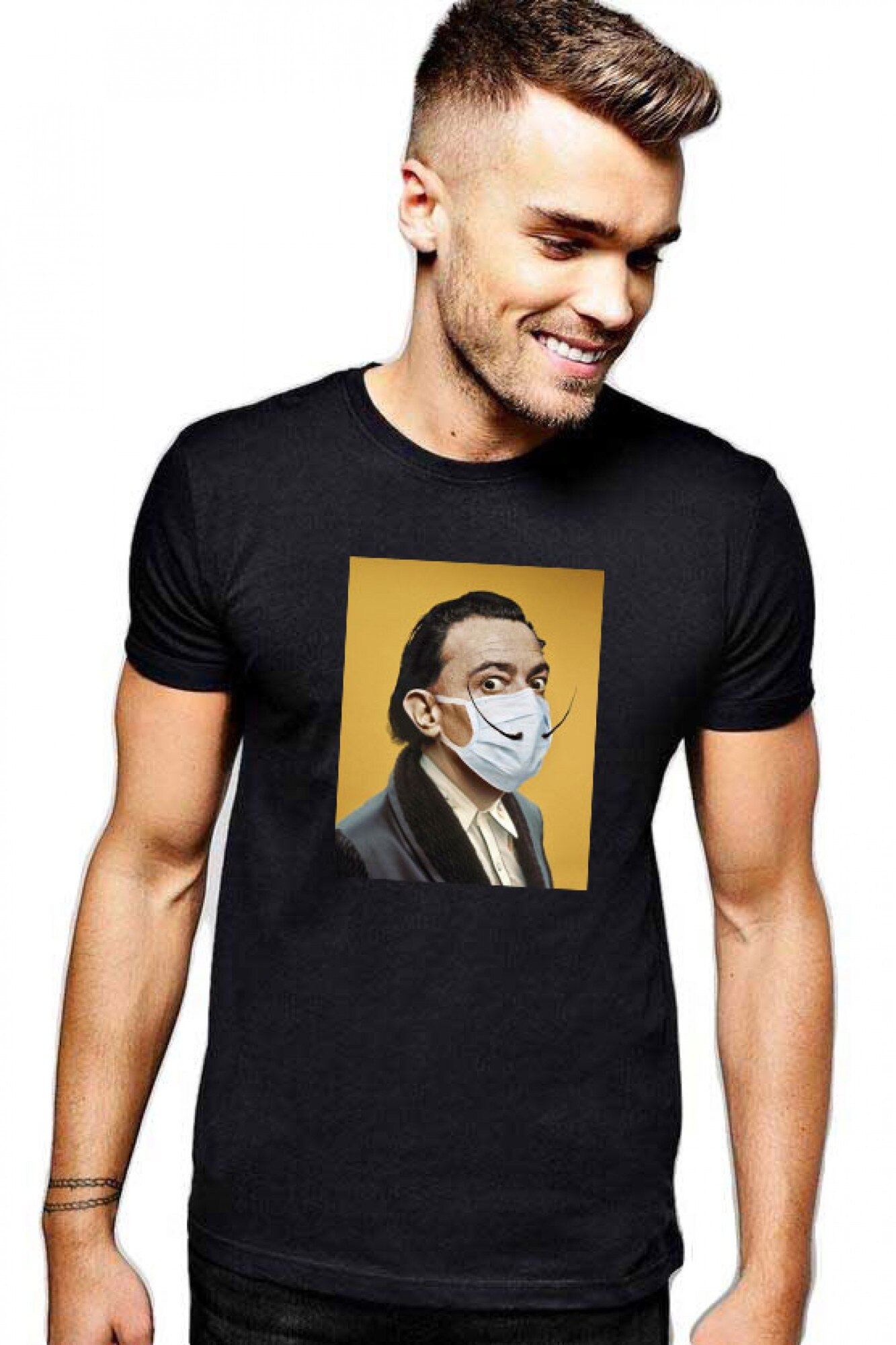 Tricou barbati negru - Dali in Pandemie