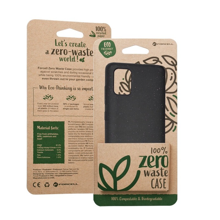 Husa Samsung Galaxy A51 Forcell Bio Zero Waste Eco Friendly -Negru