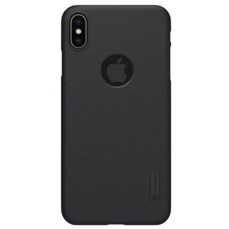 Husa iPhone XS Nillkin Super Frosted Shield Cu Decupaj Sigla - Black