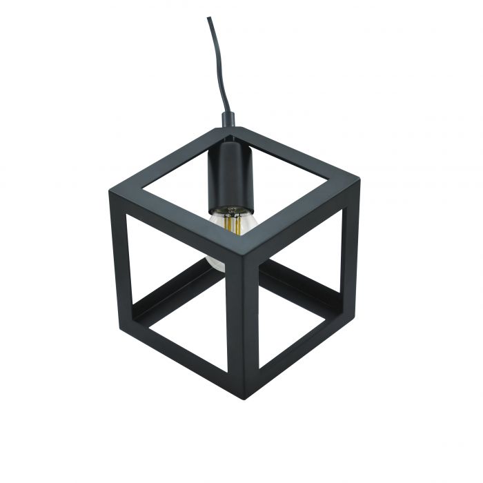 Pendul suspendat de tavan Geometric 1xE27 Negru - Polux