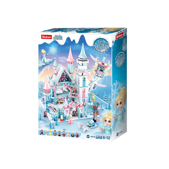 Set de constructie, Castelul de Gheata, 1324 piese, Sluban - Colectie noua