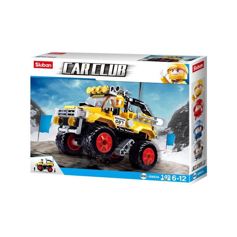 Set de constructie macheta Masina Offroad galbena, 149 piese, Sluban - Colectie noua