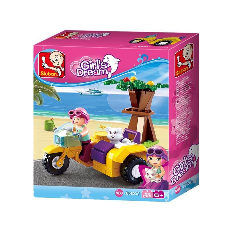Set de constructie, Girl's Dream Motocicleta cu Atas, 67 piese, Sluban - Colectie noua