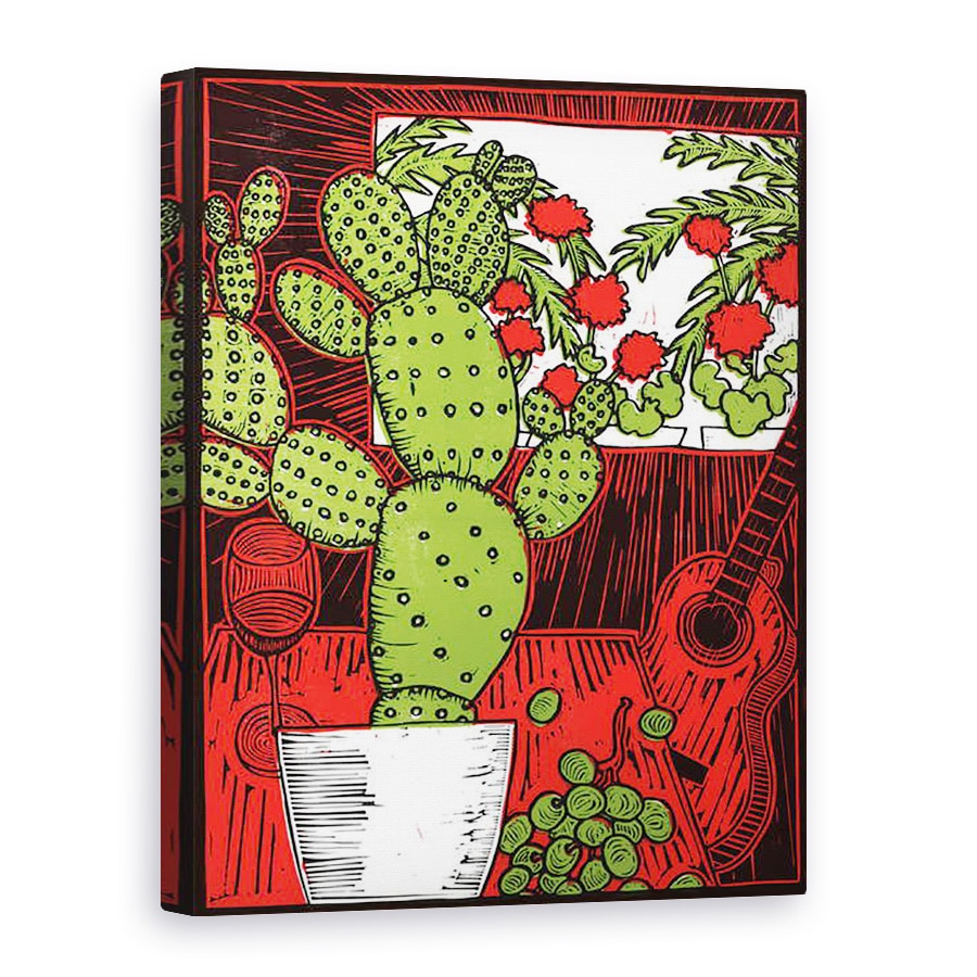 Tablou canvas - Faisal Khouja - Natura moarta cu Cactus, 2014, 75 x 100 cm