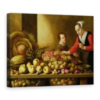 tablou canvas - floris van schooten - fata de vanzare struguri de la o masa mare incarcat cu fructe si legume 75 x 100 cm imagen 5_0_
0