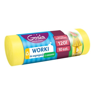 Saci de segregare, Gosia, 120l, galben, A10, 4414, cu urechi, pentru, plastic Saci de segregare, Gosia, 120l, galben, A10, 4414, cu urechi, pentru, plastic