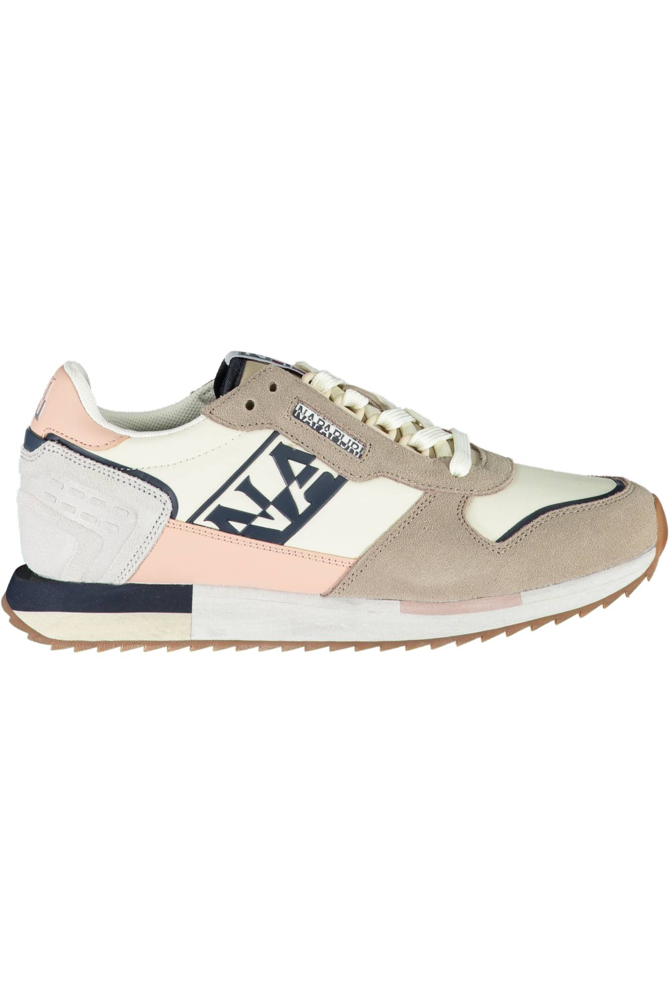 Pantofi sport de piele intoarsa si material textil, Bej, Marimea 36 EU