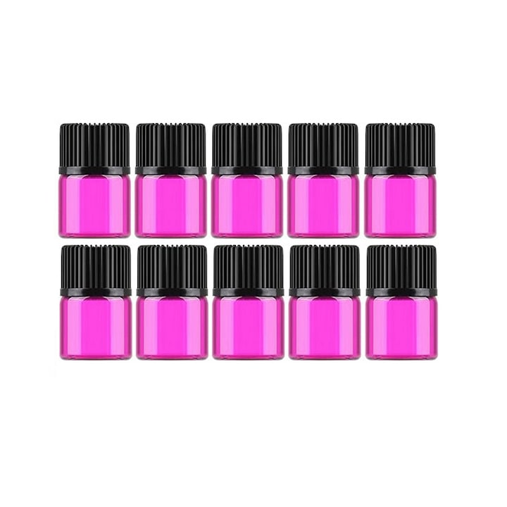 Dropy, DR302ROZ, 10 db kozmetikai üveg illóolajhoz, cseppentővel, 2 ml, rózsaszín