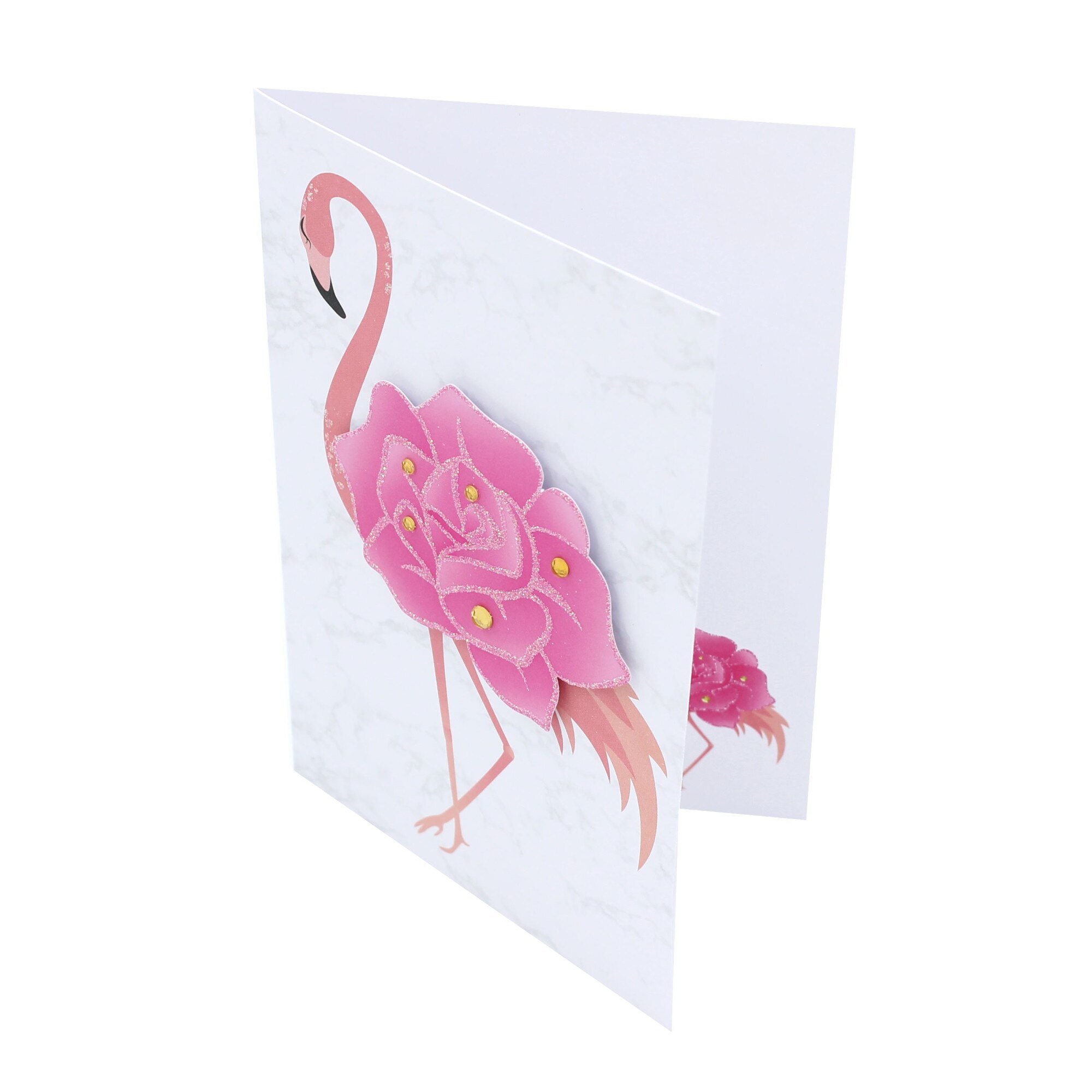 Felicitare Premium handmade Marble Flamingo